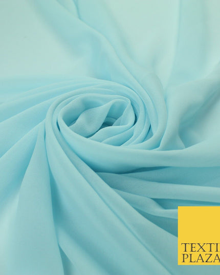 70 COLOURS Plain Dyed Chiffon Fine Soft Georgette Sheer Dress Fabric 57" Wide