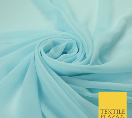 70 COLOURS Plain Dyed Chiffon Fine Soft Georgette Sheer Dress Fabric 57" Wide