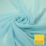 70 COLOURS Plain Dyed Chiffon Fine Soft Georgette Sheer Dress Fabric 57" Wide