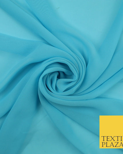 70 COLOURS Plain Dyed Chiffon Fine Soft Georgette Sheer Dress Fabric 57" Wide