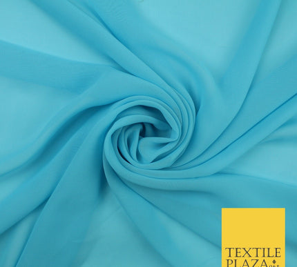 70 COLOURS Plain Dyed Chiffon Fine Soft Georgette Sheer Dress Fabric 57" Wide