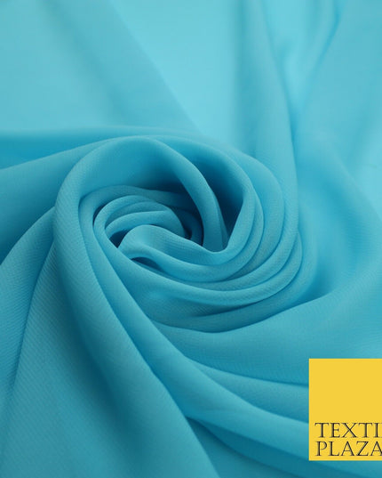 70 COLOURS Plain Dyed Chiffon Fine Soft Georgette Sheer Dress Fabric 57" Wide