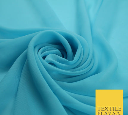70 COLOURS Plain Dyed Chiffon Fine Soft Georgette Sheer Dress Fabric 57" Wide