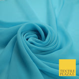 70 COLOURS Plain Dyed Chiffon Fine Soft Georgette Sheer Dress Fabric 57" Wide