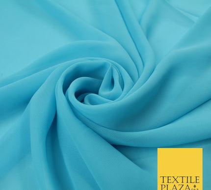 70 COLOURS Plain Dyed Chiffon Fine Soft Georgette Sheer Dress Fabric 57" Wide