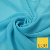 70 COLOURS Plain Dyed Chiffon Fine Soft Georgette Sheer Dress Fabric 57" Wide