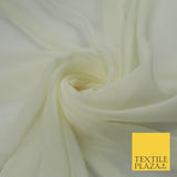 70 COLOURS Plain Dyed Chiffon Fine Soft Georgette Sheer Dress Fabric 57" Wide