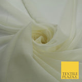 70 COLOURS Plain Dyed Chiffon Fine Soft Georgette Sheer Dress Fabric 57" Wide