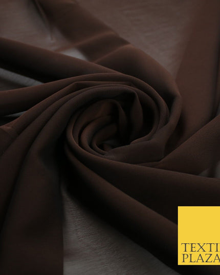 70 COLOURS Plain Dyed Chiffon Fine Soft Georgette Sheer Dress Fabric 57" Wide