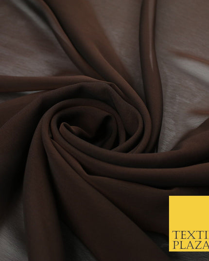 70 COLOURS Plain Dyed Chiffon Fine Soft Georgette Sheer Dress Fabric 57" Wide