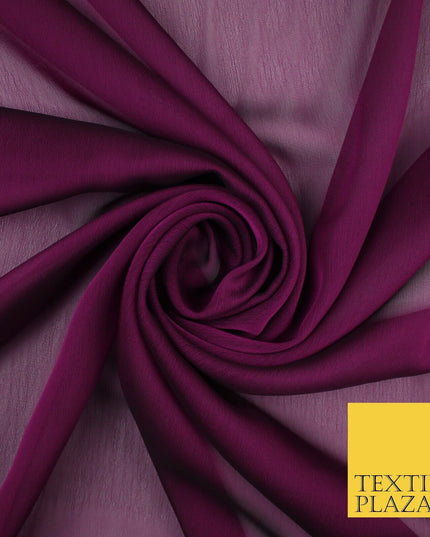 70 COLOURS Plain Dyed Chiffon Fine Soft Georgette Sheer Dress Fabric 57" Wide