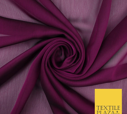 70 COLOURS Plain Dyed Chiffon Fine Soft Georgette Sheer Dress Fabric 57" Wide