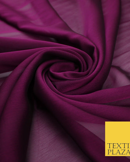 70 COLOURS Plain Dyed Chiffon Fine Soft Georgette Sheer Dress Fabric 57" Wide