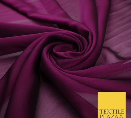 70 COLOURS Plain Dyed Chiffon Fine Soft Georgette Sheer Dress Fabric 57" Wide
