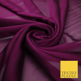 70 COLOURS Plain Dyed Chiffon Fine Soft Georgette Sheer Dress Fabric 57" Wide