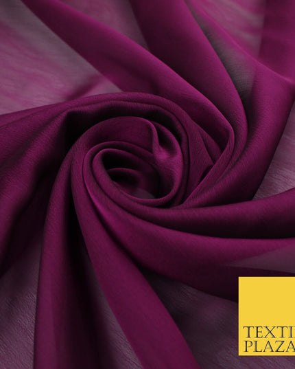 70 COLOURS Plain Dyed Chiffon Fine Soft Georgette Sheer Dress Fabric 57" Wide