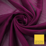 70 COLOURS Plain Dyed Chiffon Fine Soft Georgette Sheer Dress Fabric 57" Wide