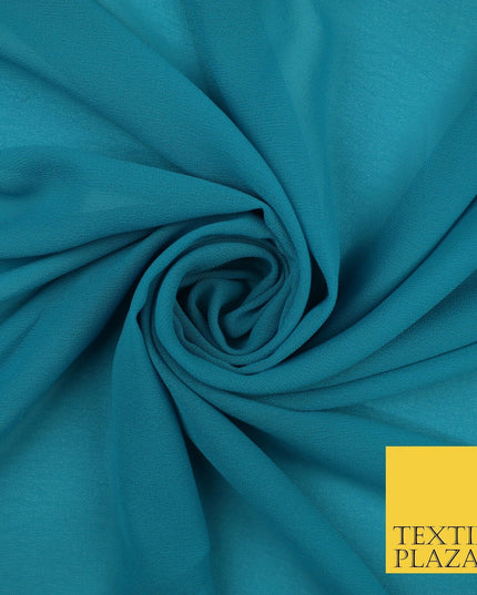 70 COLOURS Plain Dyed Chiffon Fine Soft Georgette Sheer Dress Fabric 57" Wide