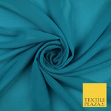 70 COLOURS Plain Dyed Chiffon Fine Soft Georgette Sheer Dress Fabric 57" Wide