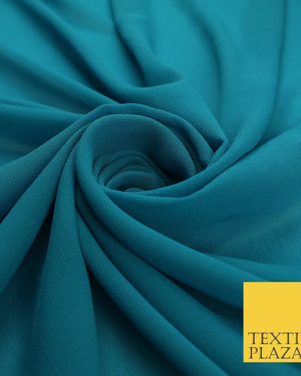 70 COLOURS Plain Dyed Chiffon Fine Soft Georgette Sheer Dress Fabric 57" Wide