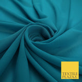 70 COLOURS Plain Dyed Chiffon Fine Soft Georgette Sheer Dress Fabric 57" Wide