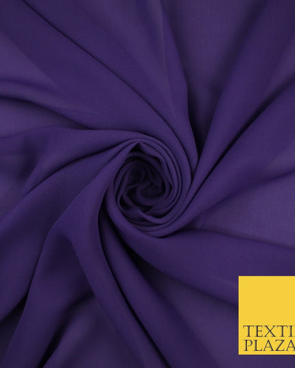 70 COLOURS Plain Dyed Chiffon Fine Soft Georgette Sheer Dress Fabric 57" Wide