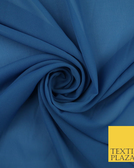 70 COLOURS Plain Dyed Chiffon Fine Soft Georgette Sheer Dress Fabric 57" Wide