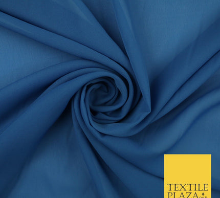 70 COLOURS Plain Dyed Chiffon Fine Soft Georgette Sheer Dress Fabric 57" Wide