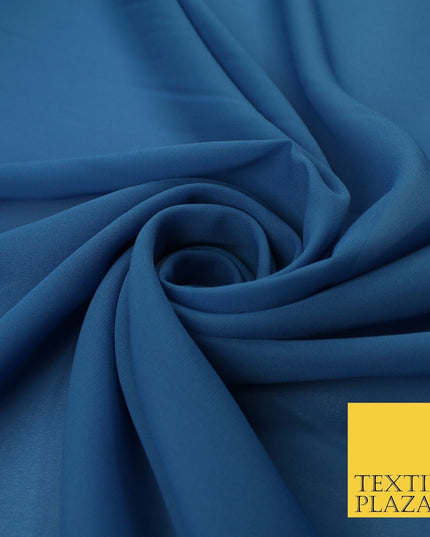 70 COLOURS Plain Dyed Chiffon Fine Soft Georgette Sheer Dress Fabric 57" Wide