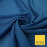 70 COLOURS Plain Dyed Chiffon Fine Soft Georgette Sheer Dress Fabric 57" Wide