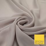 70 COLOURS Plain Dyed Chiffon Fine Soft Georgette Sheer Dress Fabric 57" Wide