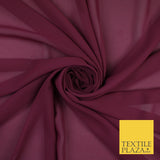 70 COLOURS Plain Dyed Chiffon Fine Soft Georgette Sheer Dress Fabric 57" Wide