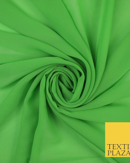 70 COLOURS Plain Dyed Chiffon Fine Soft Georgette Sheer Dress Fabric 57" Wide