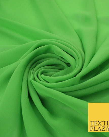 70 COLOURS Plain Dyed Chiffon Fine Soft Georgette Sheer Dress Fabric 57" Wide