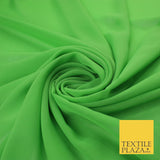 70 COLOURS Plain Dyed Chiffon Fine Soft Georgette Sheer Dress Fabric 57" Wide