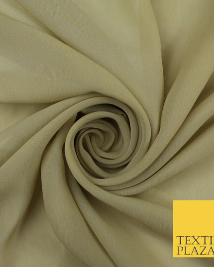 70 COLOURS Plain Dyed Chiffon Fine Soft Georgette Sheer Dress Fabric 57" Wide