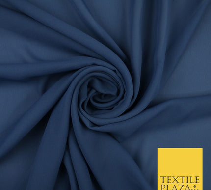 70 COLOURS Plain Dyed Chiffon Fine Soft Georgette Sheer Dress Fabric 57" Wide