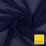 70 COLOURS Plain Dyed Chiffon Fine Soft Georgette Sheer Dress Fabric 57" Wide