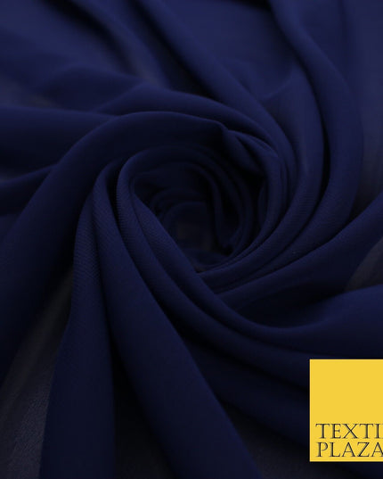 70 COLOURS Plain Dyed Chiffon Fine Soft Georgette Sheer Dress Fabric 57" Wide