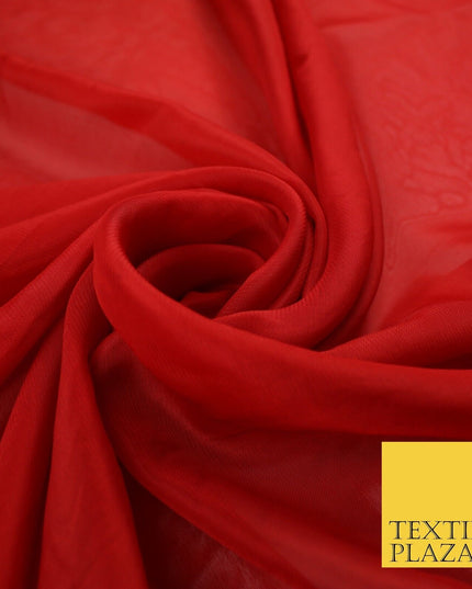 70 COLOURS Plain Dyed Chiffon Fine Soft Georgette Sheer Dress Fabric 57" Wide