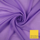 70 COLOURS Plain Dyed Chiffon Fine Soft Georgette Sheer Dress Fabric 57" Wide