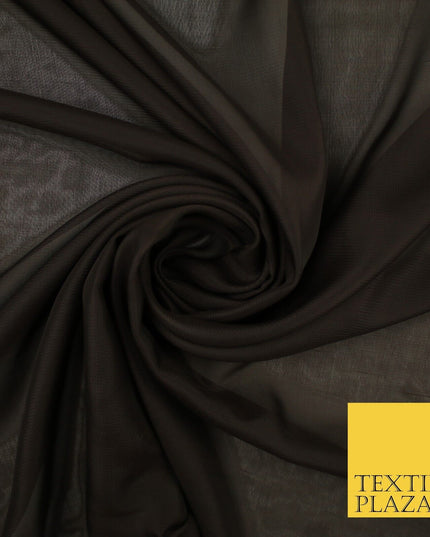 70 COLOURS Plain Dyed Chiffon Fine Soft Georgette Sheer Dress Fabric 57" Wide