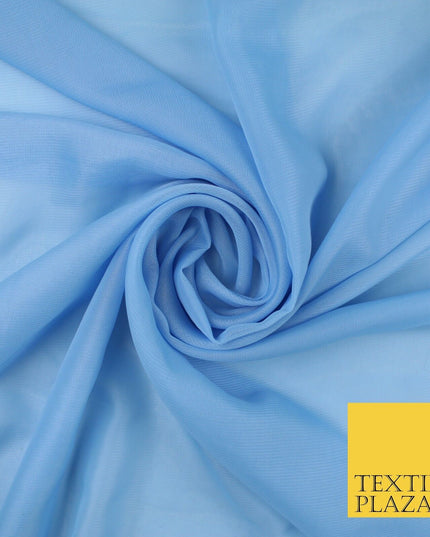 70 COLOURS Plain Dyed Chiffon Fine Soft Georgette Sheer Dress Fabric 57" Wide