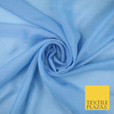 70 COLOURS Plain Dyed Chiffon Fine Soft Georgette Sheer Dress Fabric 57" Wide