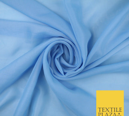 70 COLOURS Plain Dyed Chiffon Fine Soft Georgette Sheer Dress Fabric 57" Wide