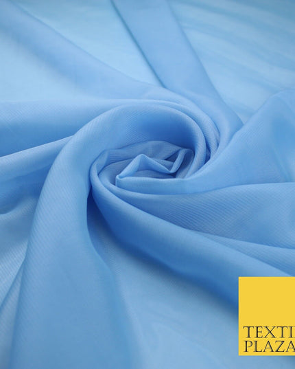 70 COLOURS Plain Dyed Chiffon Fine Soft Georgette Sheer Dress Fabric 57" Wide