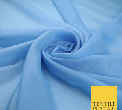70 COLOURS Plain Dyed Chiffon Fine Soft Georgette Sheer Dress Fabric 57" Wide