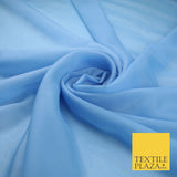 70 COLOURS Plain Dyed Chiffon Fine Soft Georgette Sheer Dress Fabric 57" Wide