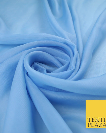 70 COLOURS Plain Dyed Chiffon Fine Soft Georgette Sheer Dress Fabric 57" Wide