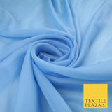 70 COLOURS Plain Dyed Chiffon Fine Soft Georgette Sheer Dress Fabric 57" Wide